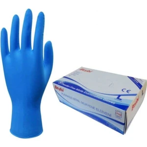 Pudrasız Nitril Mavi (L) Large Beden Muayene Eldiven 100lü Paket