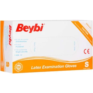 Lateks Pudralı (S) Small Beden Muayene Eldiven 100lü Paket