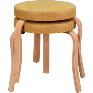 Ege Naturel Ahşap Ayak I?stiflenebilir Mutfak-Balkon Taburesi (2 Adet)