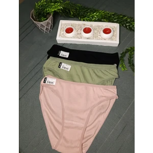 Kadın Bikini Fitilli Külot S-M (3 Adet)