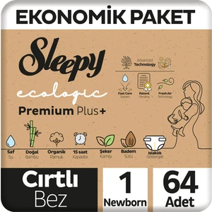 Ecologic Ekonomik Paket Bebek Bezi 1 Numara Newborn 64 Adet