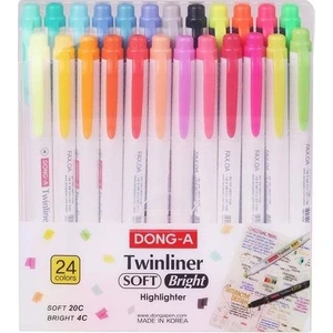 Çift Taraflı 24'lü Twinliner Soft-Bright Fosforlu Kalem