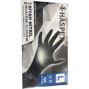 Nitril Muayene Eldiveni Siyah  L