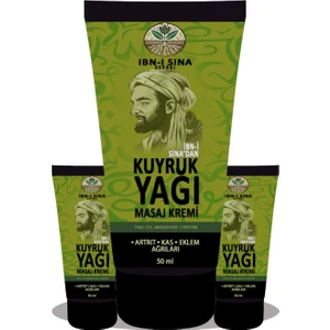 Ibn-I Sina Kuyruk Yağı Kremi 3 Adet Sırt Bel Kas Diz Kol Bacaklar Iskelet Uygulama Ağrıkremi 50ML