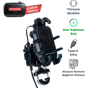 TT-860WU Kablosuz Şarjlı Tüm Motosikletlere Uyumlu Telefon Tutucu