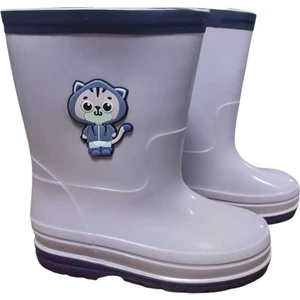 Kışlık Kız Çocuk Yağmur Çizmesi Çoraplı