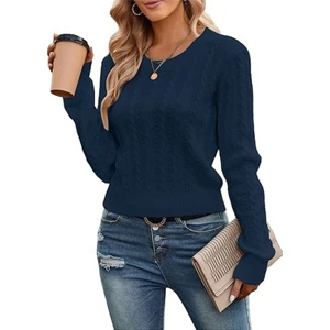 Youknitwear You Sapphire %100 Pamuk Bisiklet Yaka Kadın Kazak