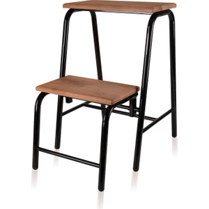 The Mia Ahşap 2 Basamaklı Tabure Merdiven Siyah