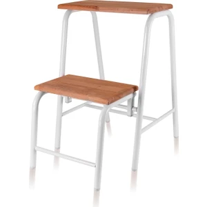 The Mia Ahşap 2 Basamaklı Tabure Merdiven Beyaz