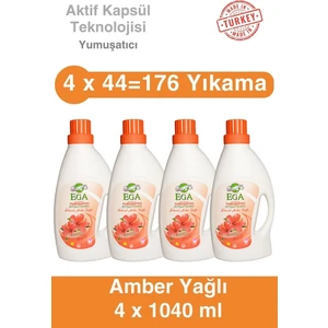 Aktif Kapsül Teknolojili Amber Çamaşır Yumuşatıcısı 4 x 1040 ml 176 Yıkama