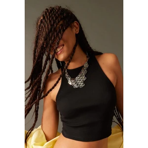 Fitted Halter Yaka Fitilli Kaşkorse Basic Düz Atlet U0357AZ23SM