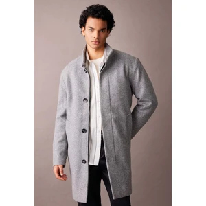 Regular Fit Kaşe Kaban Parka Dik Yaka Düğmeli Cepli A3557AX23WN