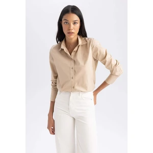%100 Pamuk Oversize Geniş Kalıp Poplin Uzun Kollu Gömlek T8735AZ23AU