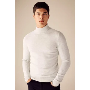 Siyah Slim Fit Dar Kesim Balıkçı Yaka Basic Düz Triko Kazak R1124AZ23WN