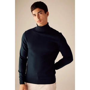 Slim Fit Dar Kesim Balıkçı Yaka Basic Düz Triko Kazak R1124AZ23WN