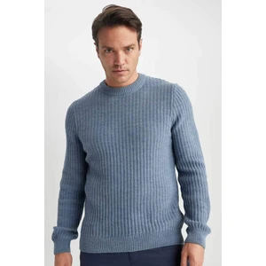 Standart Fit Normal Kesim Bisiklet Yaka Jakarlı Havacı Triko Kazak A5234AX23WN