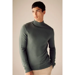 Slim Fit Dar Kesim Yarım Balıkçı Yaka Basic Düz Triko Kazak R1127AZ23WN
