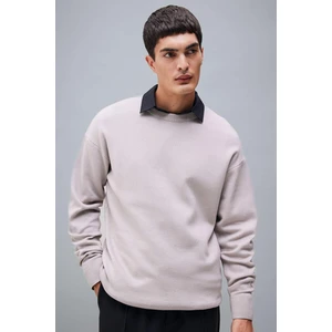 Relax Fit Bisiklet Yaka Basic Düz Triko Kazak A8449AX23WN