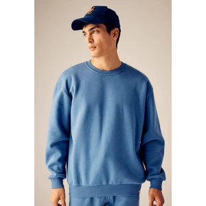 Oversize Geniş Kalıp Bisiklet Yaka Basic Düz Sweatshirt T5139AZ23AU