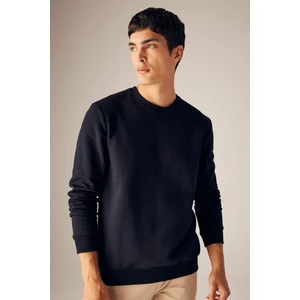 Regular Fit Bisiklet Yaka Kalın Basic Düz Sweatshirt T3777AZ23AU