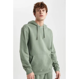 Regular Fit Kapüşonlu Yıkamalı Soluk Efektli Kanguru Cepli Sweatshirt B1118AX23AU