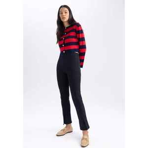 Basic Düz Kumaş Pantolon Slim Fit Dar Kesim Yüksek Bel Kısa Paça A0666AX23AU