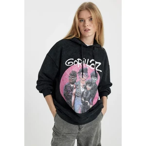 Coool One Piece Oversize Geniş Kalıp Kapüşonlu Soluk Yıkama Efektli Kalın Sweatshirt B2551AX23WN