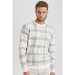 Relax Fit Bisiklet Yaka Desenli Triko Kazak Y0619AZ23WN