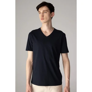 Slim Fit Dar Kesim V Yaka Basic Düz Kısa Kollu %100 Pamuk Tişört M7668AZ24SP
