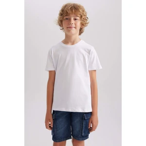 Erkek Çocuk Bisiklet Yaka Basic Düz Kısa Kollu Tişört B0667A8NS