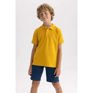 Erkek Çocuk Sarı Regular Fit Polo Yaka Basic Pike %100 Pamuk Kısa Kollu Polo Tişört B0668A8NS