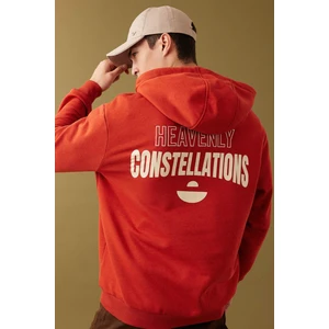 Oversize Geniş Kalıp Kapüşonlu Sırt Baskılı Sweatshirt B4803AX24SP