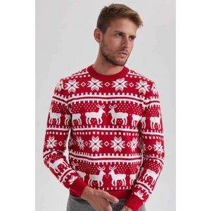 Standart Fit Yılbaşı Temalı Bisiklet Yaka Triko Kazak B2356AX23WN