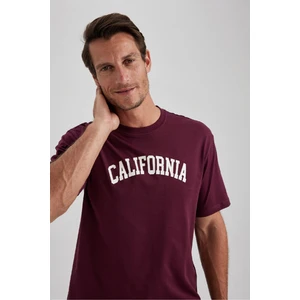 %100 Pamuk Regular Fit Bisiklet Yaka Baskılı Kısa Kollu Tişört B0656AXNS