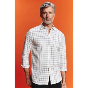 Regular Fit Kare Desenli Uzun Kollu Gömlek B1877AX23AU