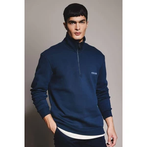 Regular Fit Dik Yaka Yarım Fermuarlı Baskılı Sweatshirt B4146AX23WN