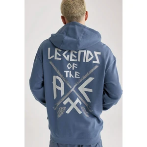 Vikings Valhalla Boxy Fit Kapüşonlu Sırt Baskılı Sweatshirt B5534AX24SP