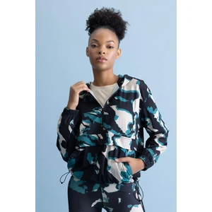 DeFactoFit Loose Fit Kamuflaj Desenli Kapüşonlu Sporcu Sweatshirt B2696AX23AU