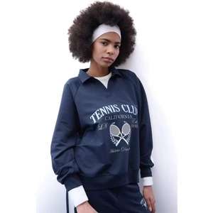 DeFactoFit Oversize Geniş Kalıp Polo Yaka Sporcu Sweatshirt B4597AX24SP