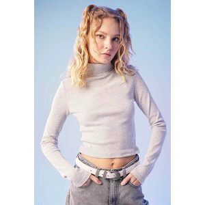 Coool Fitted Balıkçı Yaka Fitilli Kaşkorse Basic Düz Uzun Kollu Tişört