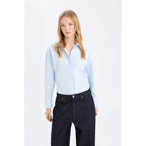 Oversize Geniş Kalıp Poplin Uzun Kollu Gömlek T8735AZ24SP