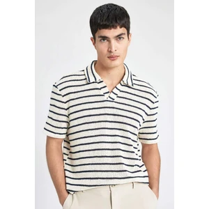 Regular Fit Polo Yaka Çizgili Kısa Kollu Tişört B6532AX24SP