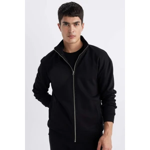Comfort Regular Fit Rahat Kalıp Dik Yaka Cepli Basic Düz Fermuarlı Sweatshirt A5276AX24SP
