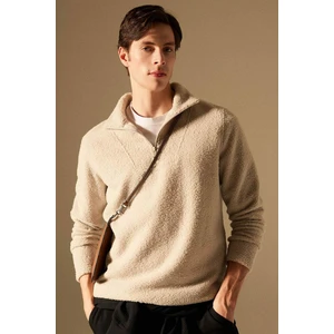 Regular Fit Dik Yaka Fermuarlı Pelüş Sweatshirt B6493AX24SP