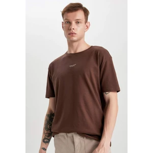 Regular Fit Bisiklet Yaka Baskılı Kısa Kollu Ağır Kumaş Tişört B4217AX24SP