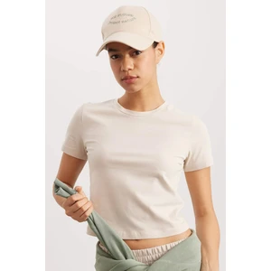 DeFactoFit Crop Bisiklet Yaka Sporcu Basic Düz Kısa Kollu Tişört A2430AX24SP