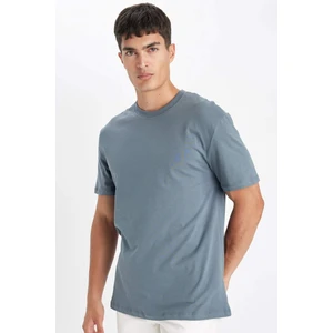 New Regular Fit Bisiklet Yaka Basic Düz %100 Pamuk Kısa Kollu Tişört V7699AZ24SP