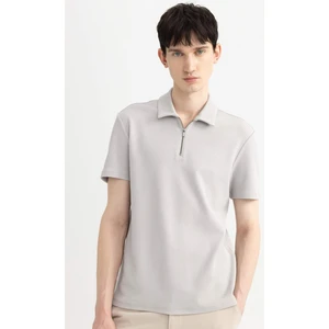 Regular Fit Yarım Fermuarlı Kısa Kollu Pilise Polo Tişört B7355AX24SP