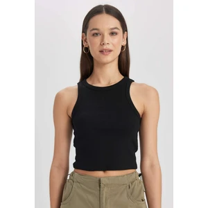 Fitted Halter Yaka Fitilli Kaşkorse Basic Düz Atlet U0357AZ24SM