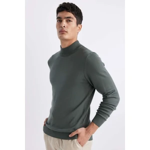 Slim Fit Dar Kesim Yarım Balıkçı Yaka Basic Düz Triko Kazak R1127AZ24SP